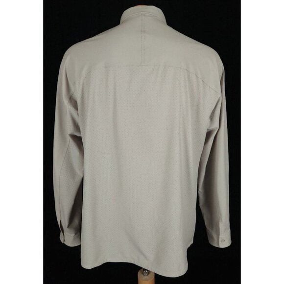 Lululemon Vented Mesh Long Sleeve Button Up Shirt Size L Mens Beige - Picture 6 of 7